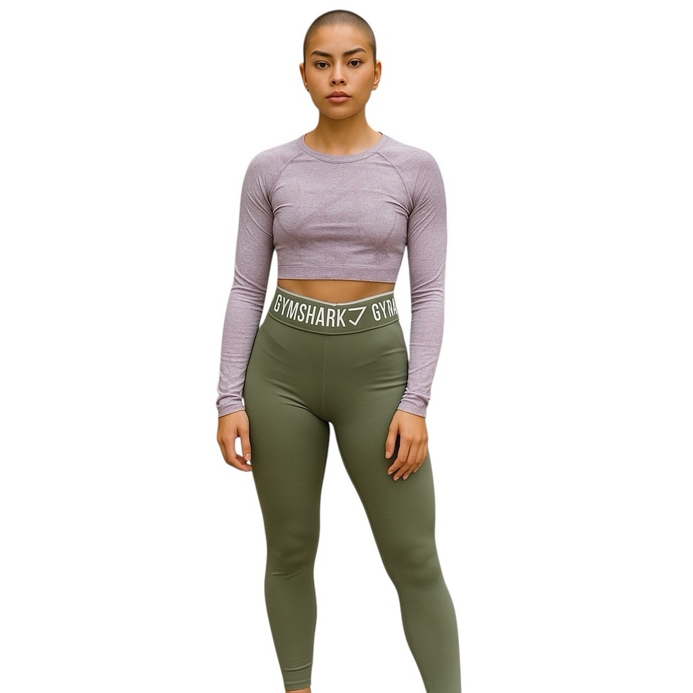 Gymshark Fit Leggings and Flex Long Sleeve Crop Top Bundle